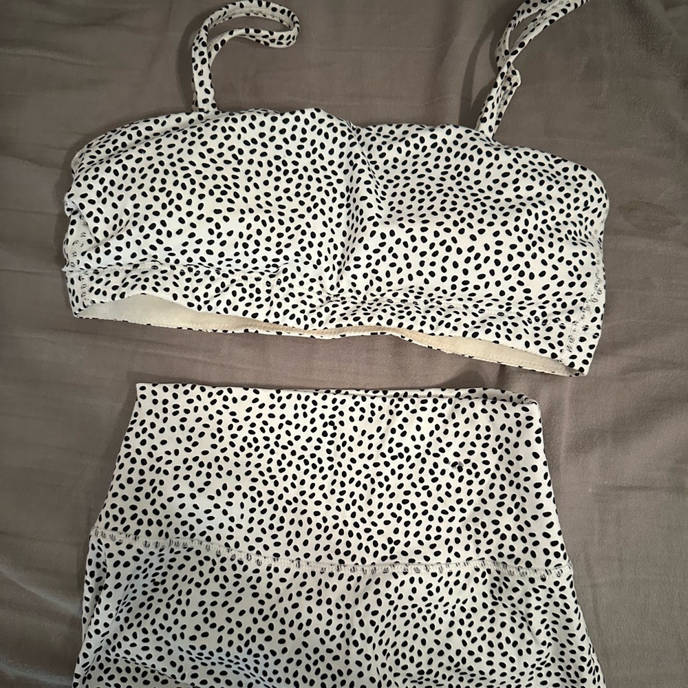Black and White Polka Dot Two-Piece Set